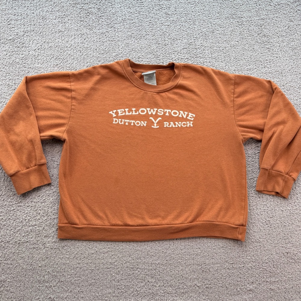 Yellowstone Dutton Ranch Sweatshirt Mens Large Rust Orange Paramount TV 2022
